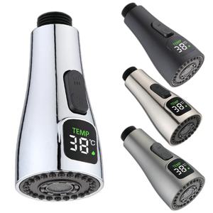 LED 수도꼭지 탭 노즐 주방 싱크 샤워 스프레이 싱크 필터 탭 풀 아웃 노즐 물 절약 청구서 감소 주방 회전 헤드