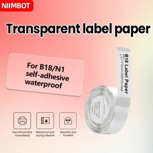 니임봇 B18/N1 열전사 인쇄, 흰색/투명 라벨 스티커, 자가 접착 방수 고온 저항