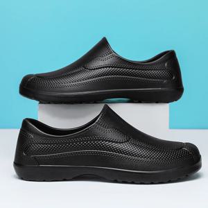 재고 있음 방수 식품 등급 신발, 야외 작업 안전 신발, 방수 및 내마모성, 초경량 슬립온 레인 슈즈, 작업 신발