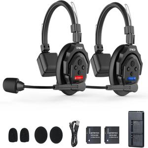 신코 엑스톡 X2 무선 인터콤 헤드셋 시스템, 2.4GHz 통신 헤드셋 (2인용, 24시간 사용 가능, 350M/1148FT)