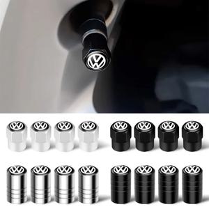 폭스바겐 캐디 비틀 투아렉 티구안 투란 골프 5 GTI 시로코 파사트용 자동차 휠 타이어 밸브 캡 4개, 에어 스템 타이어 플러그 액세서리