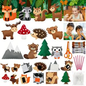 어린이용 바느질 키트 숲속 동물 공예 키트 어린이 DIY 공예 및 바느질 세트 교육용 바느질 선물 생일 선물