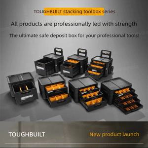 터프빌트 스택형 공구함(서랍 포함), 이동식 휴대용 공구함(손잡이 및 바퀴 포함), 다중 수납공간 정리함