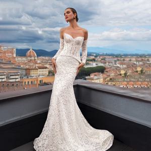 모던 스위트하트 투피스 웨딩드레스 스윕 트레인 머메이드 브라이덜 가운 (신부용) 웨딩드레스