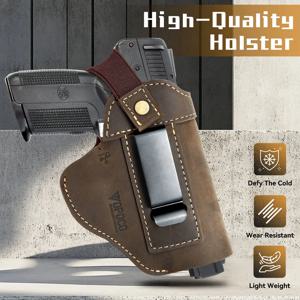2025 IWB/OWB 가죽 홀스터 글록 17/19/23/26/42/43X, 타우루스 G2/G2C/G3C, 대부분의 사이즈 권총용 은닉 휴대 총기 케이스