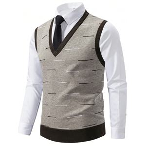 클래식 남성용 소프트 니트 베스트 V넥 민소매 풀오버 베스트 미국 유럽 스타일 니트 베스트 S-2XL