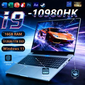 코어 i9-10980HK 노트북 16GB 램 1TB/2TB SSD 백라이트 키보드 지문인식 기능 게이밍 및 비즈니스 겸용 노트북