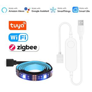 스마트 Tuya Zigbee Led 스트립 라이트 Wifi USB TV Led 백라이트 테이프 RGB 조명은 Alexa/Zigbee Hub/Google/Smartthings와 함께 작동합니다.