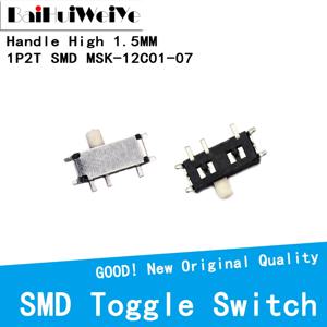 50PCS MSK-12C01-07 MSK-12C01 SMD 7Pin 미니 소형 수평 마이크로 슬라이드 토글 스위치 2 위치 On-OFF 1P2T H = 1.5MM