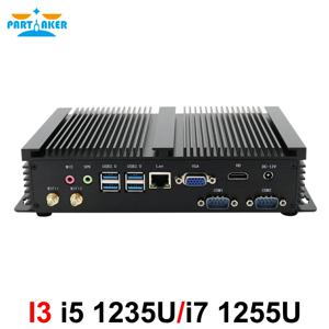 Partaker 팬리스 산업용 미니 PC Intel Core i7 1260P i5 1235U 2*DDR4 Msata+M.2 PCIE 미니 PC Windows 11 HTPC Nuc VGA HDMI