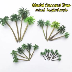 5-20pcs 4-17cm 모델 야자수 모델 코코넛 나무 마이크로 해변 해변 풍경 레이아웃 기차 철도 풍경 Diy 미니 디오라마