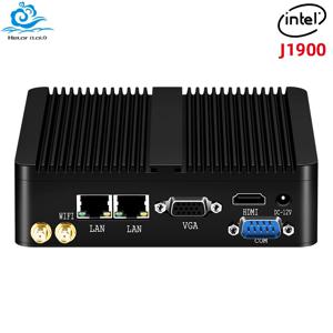 팬리스 산업용 미니 PC 인텔 J1900 쿼드 코어 2x기가비트 이더넷 4xUSB WIFI Windows10 마이크로 컴퓨터