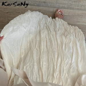 카르사니 여성용 롱 플리츠 스커트 하이웨이스트 넓은 밑단 화이트 스커트 여름 여성용 A라인 맥시 스커트 2026 롱