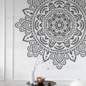 80cm - 120cm 그림 장식 벽 석고 템플릿 대형 로코코 거대한 거대한 만다라 둥근 꽃 연꽃 S268 페인트