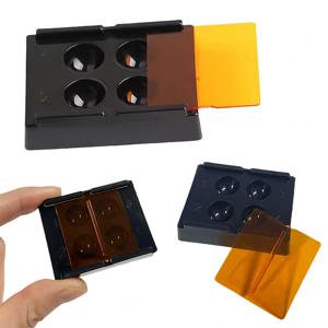 4홀 치과용 레진 쉐이드 라이트 보관함 덮개가 있는 치과용 팔레트 틀니 보관함 어금니 보관함 치과용 쉐이딩 정리함 도구