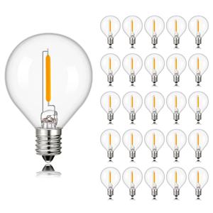 25PCS G40 LED 문자열 빛 교체 전구 E12 220V 미니 글로브 전구 따뜻한 흰색 2200K 7W 동등한 실내 야외 장식
