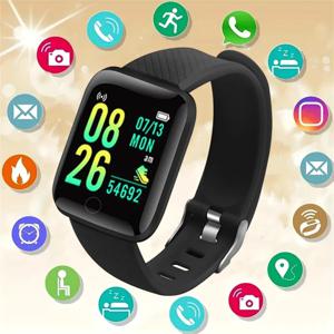 스마트 시계 스포츠 팔찌 피트니스 모니터링 트랙 심박수 통화 및 메시지 알림 남성 Smartwatch 여성 116 플러스 시계 D13