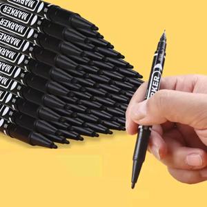 9 개/대 트윈 팁 영구 아트 마커 펜 양방향 유성 방수 잉크 블랙 블루 레드 0.5mm 1mm 드로잉 물류 유리