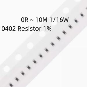 100pcs 1% 0402 SMD 저항기 0R ~ 10M 1/16W 0.1 1 10 22 100 150 220 330 옴 1K 2.2K 4.7K 10K 100K 1R 10R 100R 150R 220R 330R 1M