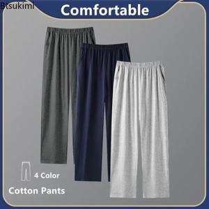 새로운 2026 남성용 면 파자마 바지 얇은 홈웨어 수면 바지 부드러운 편안한 잠옷 남성용 루즈핏 라운지 나이트웨어 긴 바지