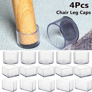 4 개/대 실리콘 패드 투명 테이블과 의자 다리 PVC 캡 둥근 바닥 발 커버 미끄럼 방지 가구 바닥 보호 패드
