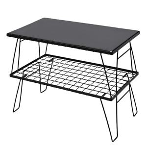 야외 다기능 접이식 메쉬 테이블 바베큐 캠핑 휴대용 대나무 테이블 피크닉 바베큐 다층 선반 그물 테이블
