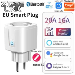 TNCE Tuya 스마트 플러그 WiFi/Zigbee3.0 소켓 16A/20A 전원 모니터 원격 제어 스마트 라이프 APP 원격 제어 음성 제어 Alexa