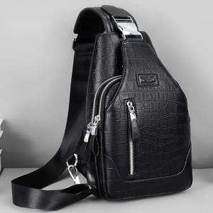 Y425 남성용 비즈니스 가슴가방 가죽 숄더 크로스백 최고급 소가죽 캐주얼 패션 스트릿 스타일 부드러운 폴리에스터 안감
