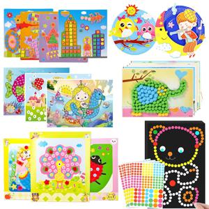 어린이 스티커 장난감 DIY 수제 재료 팩 봉제 공/다이아몬드/버튼/EVA/도트 퍼즐 장난감 어린이 보상 생일 선물 TMZ