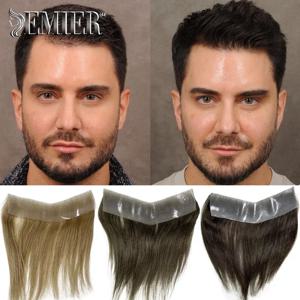 남성 정면 가발 V 루프 인간의 머리카락 이마 헤어 라인 패치 0.06mm 얇은 피부 Pu 헤어 라인 브라운 컬러 남성 모세관 보형물