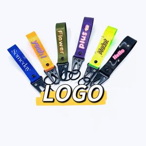 맞춤형 로고 키 체인 손목 스트랩 독수리 부리 리본 체인 배낭 맞춤형 열쇠 고리 오토바이 웨빙 매는 밧줄 열쇠 고리