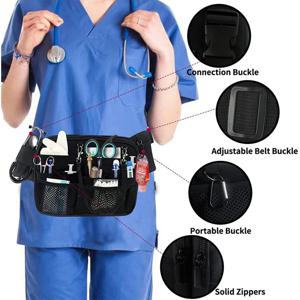다중 구획 의료 기기 간호사 정리함, 테이프 홀더가 있는 다기능 간호사 벨트 파우치, 옥스포드 소재