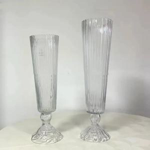 4pcs-10pcs 70cm 높이 크리스탈 테이블 서 유리 캔들 홀더 결혼식 키 큰 클리어 크리스탈 Candelabra 센터 피스