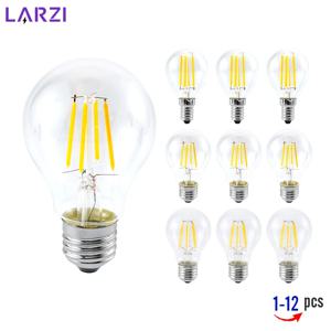 1-12개 G45 글로브 전구 A60 유리 LED 필라멘트 E27 E14 나사 베이스 AC 220V 레트로 장식 2W 4W 6W 8W 에디슨 전구