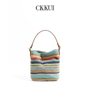 재고 있음 컬러 스트라이프 토트백 가죽 탑 핸들 데일리 휴대폰 지갑 한국 럭셔리 디자인 토트백 핸드백