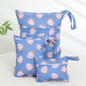 ALVABABY 3PCS 휴대용 기저귀 습식 건식 가방 천 기저귀, 수영복, 여행 및 체육관을위한 지퍼가 달린 포켓으로 재사용 가능한 방수