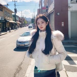 한국 스타일 짧은 두꺼운 면 재킷 여성 겨울 코트 모피 칼라 후드 달린 스위트 스타일 루즈핏 폴리에스터 원단