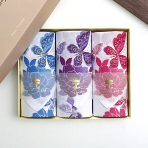 3/6/12개입 순면 43CM 컬러 프린트 여성용 손수건 일본식 작고 신선한 땀 닦는 얇은 손수건