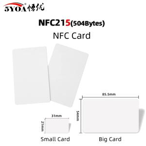 5YOA 10/50/100pcs NFC Ntag215 카드 13.56MHz 215 RFID 울트라라이트 미니 카드 PVC NFC215 TagMo 방수 NFC 전화 504 바이트