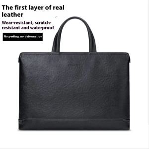 윌리엄폴로 남성용 천연 소가죽 서류가방 핸드백 탑 레이어 크로스바디 소프트 백 방수 비즈니스 서류가방