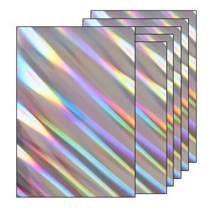 10장 홀로그램 비닐 스티커 용지 인쇄 가능한 비닐 마름모 프리즘 레인보우 스타 잉크젯 프린터용 자체 접착 스티커