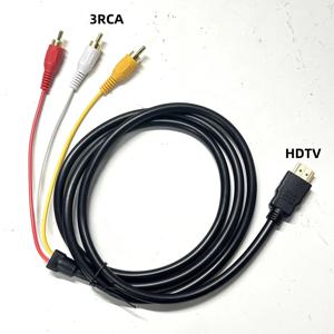 HDMI 호환 AV 남성 케이블에서 3 RCA 변환 케이블 TV 셋톱박스 DV DVD 오디오 비디오 케이블에서 3RCA 디지털 와이어 변환 어댑터