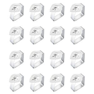 A07I 16개 실버 스테인리스 스틸 테이블보 클립 창의적인 잎 모양 테이블 고정 클립 두꺼운 논슬립 테이블보 홀더