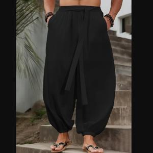 FGKKS 브랜드의 새로운 남성 바지 패션 느슨한 스타일 편안한 코튼 바지 남자 블랙 솔리드 바지