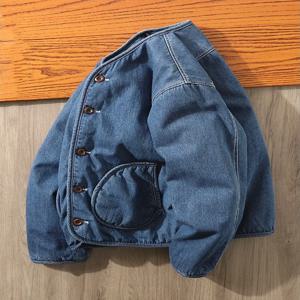 두꺼운 코튼 재킷 남성 겨울 신상 따뜻한 루즈핏 아우터 일본풍 심플 레트로 칼라리스 트렌디 브랜드 코튼 코트