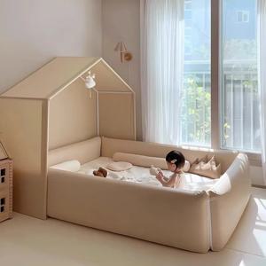 간단한 가드레일 텐트 어린이 침대 안전 일반 디자인 플레이펜 어린이 침대 아기 디자인 싱글 침대 유아용 가구 홈