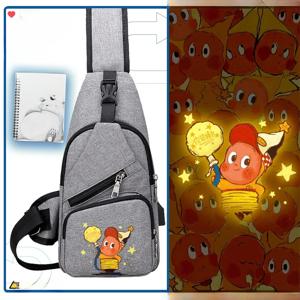 귀여운 만화 애니메이션 싱글 숄더 백팩 남녀공용 캐주얼 크로스백 미니 사이즈 옥스포드 천 지퍼 잠금