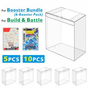 부스터 번들/빌드 앤 배틀용 10개 플라스틱 보호 케이스 0.45mm 두께 접이식 투명 플라스틱 디스플레이 케이스