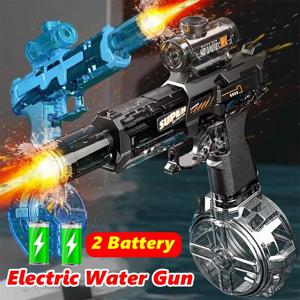 전기 물총 조명 스프레이 화염 기능 고압 강력 여름 야외 물총 장난감 권총 장난감 물총