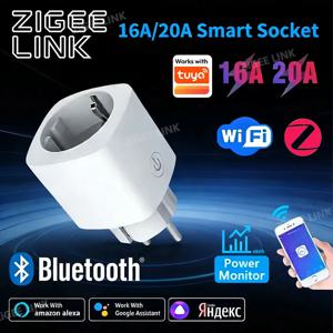 스마트 플러그 WiFi/Zigbee3.0 16A/20A EU 전력 모니터 타이머 소켓, Alexa, Google Home, Smart Life를 통해 가전제품 제어 가능